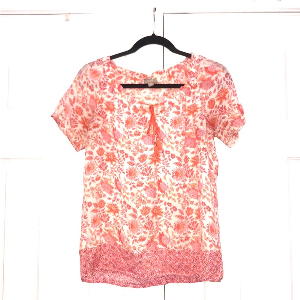 J. Jill Floral Summer Light Shortsleeve Top